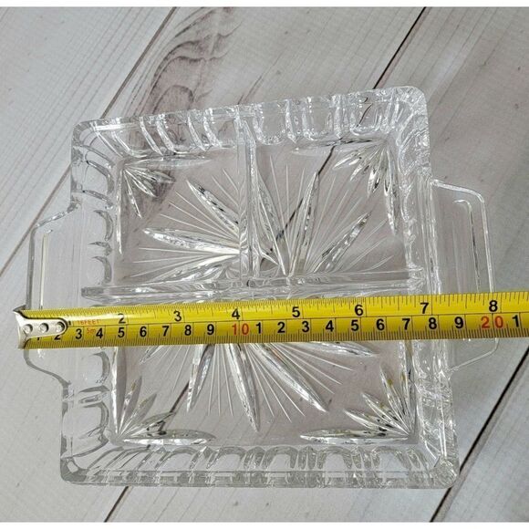 3 Section Crystal Dish Butter Dish - Picture 6 of 12